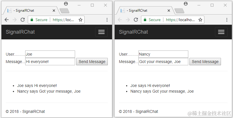 SignalR 示例应用