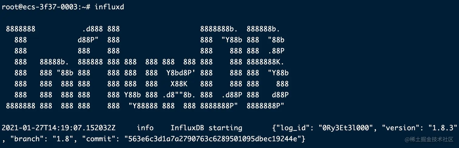 ubuntu-influxdb启动成功