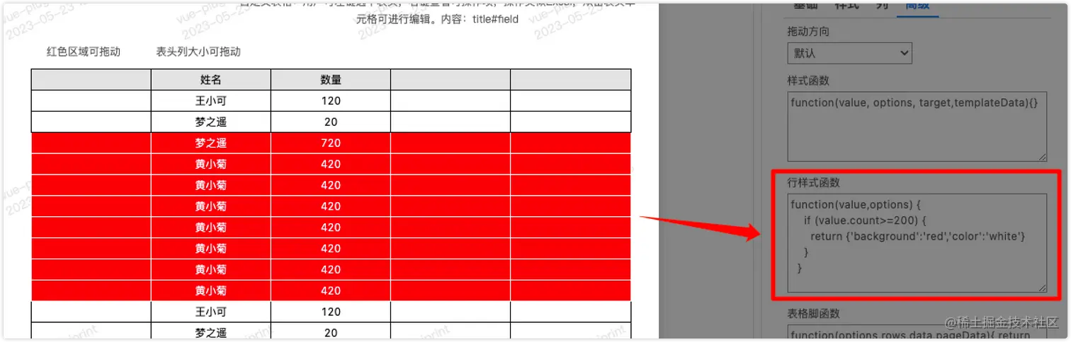 行样式函数效果图