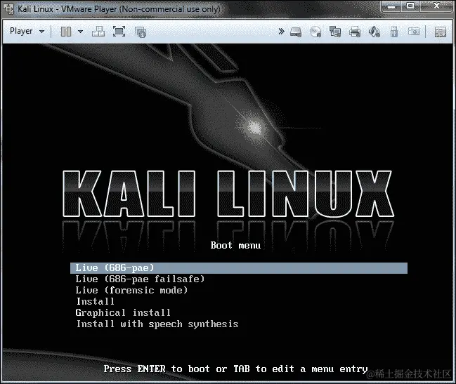 在 VMware Player 中安装 Kali Linux