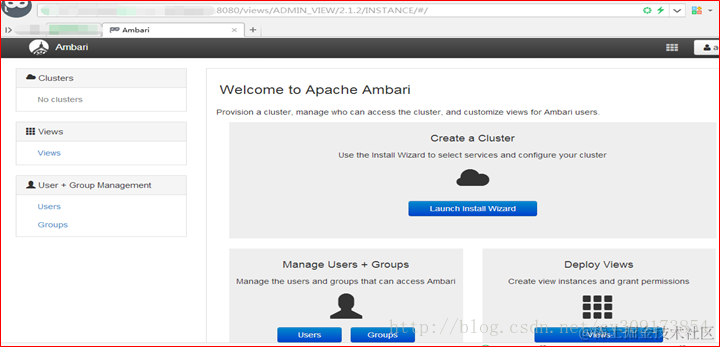 Ambari 的 welcome 页面