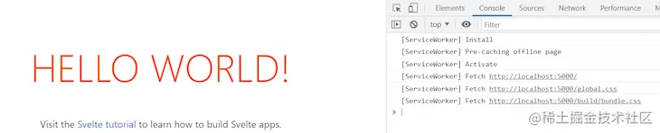 Svelte App Run Service Worker