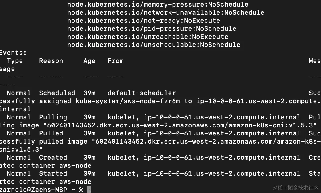 图 13.5：描述 aws-node-fzr6m Pod