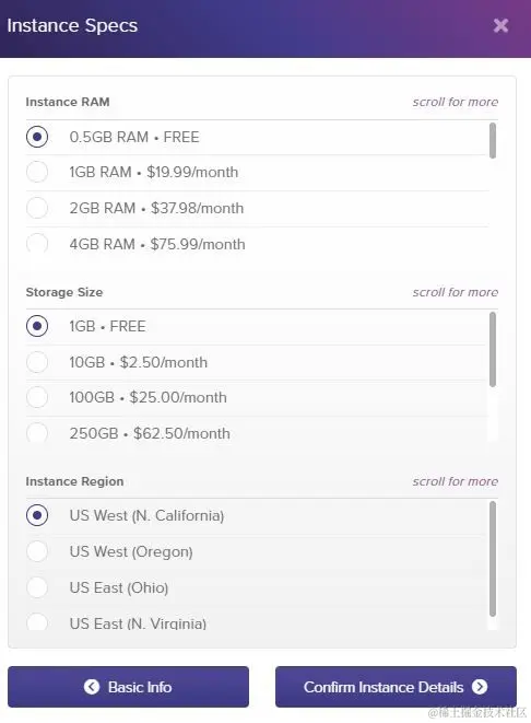 select HarperDB instance specs