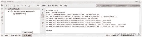 从 Android Studio 运行所有测试