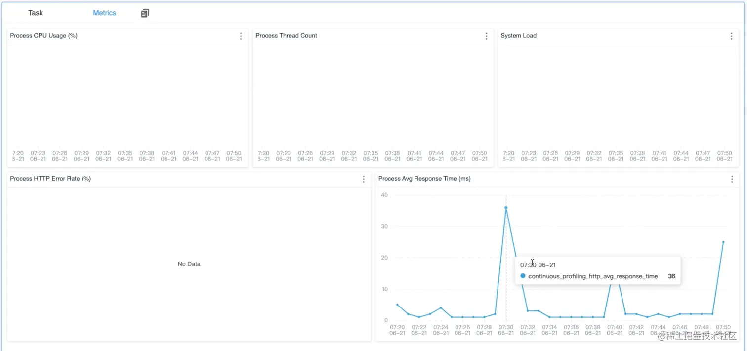 图 7: 持续剖析指标