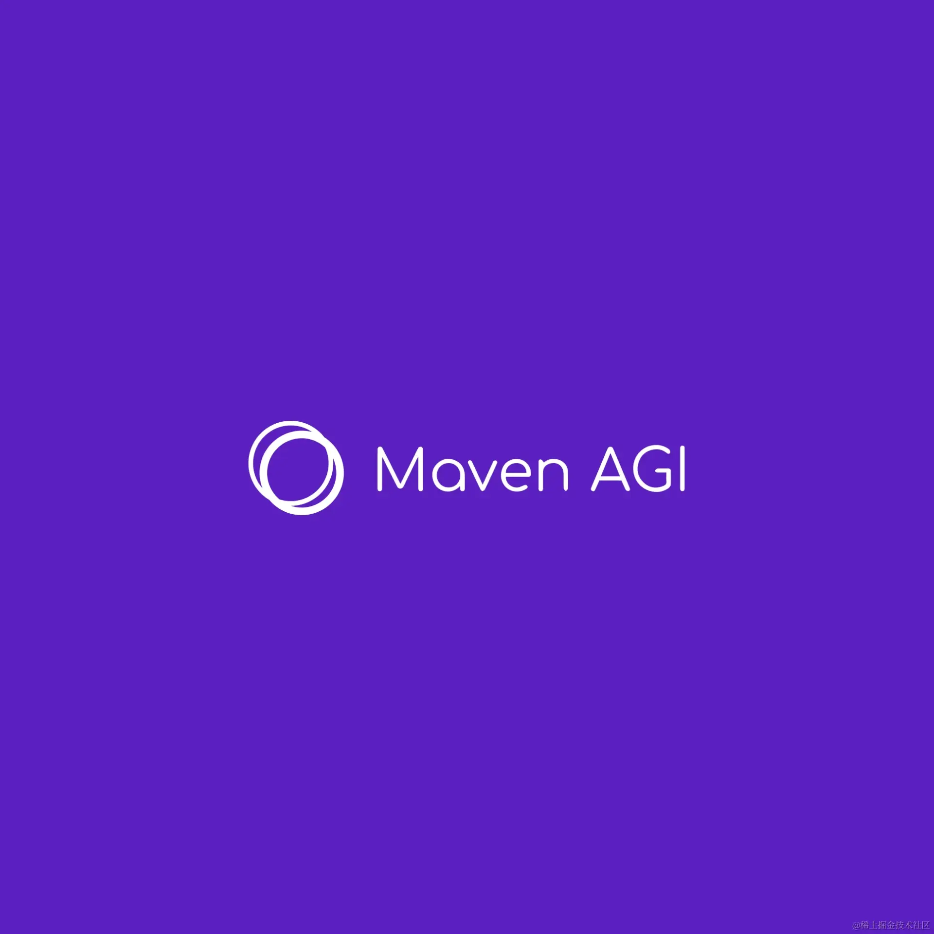 紫色背景上的白色MavenAGI标志。
