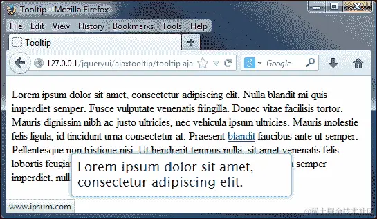 在工具提示中显示 AJAX 内容