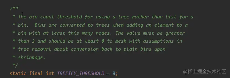 HashMap-树化阈值