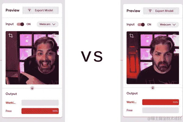 显示模型工作的预览部分