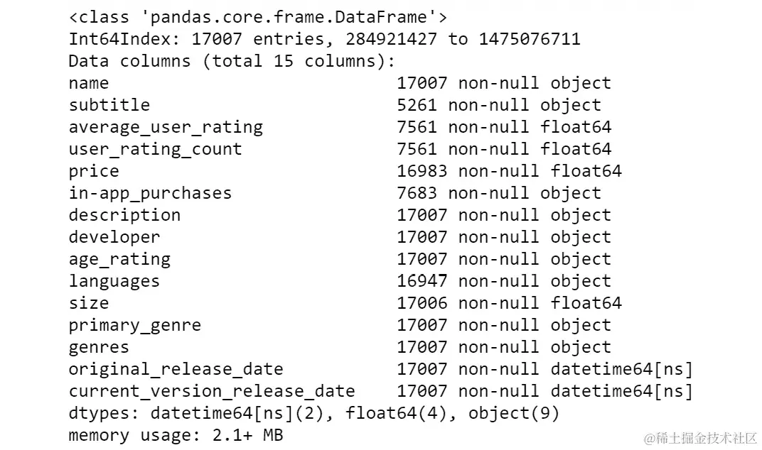 图 7.5：更改两个日期列类型后 info 方法的输出