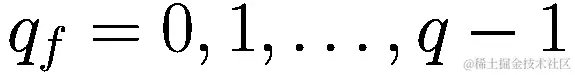 {q}_{f}=\mathrm{0,1},\dots ,q-1