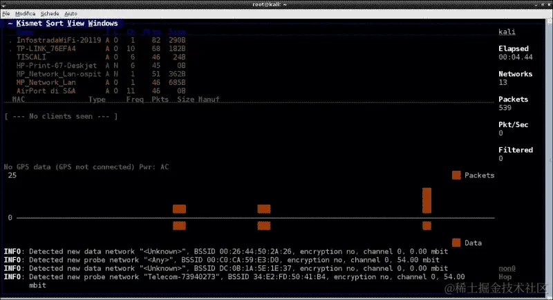 使用 Kismet 进行无线扫描