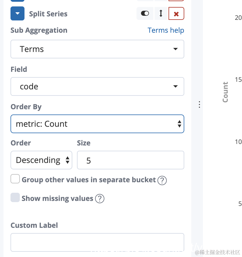再次添加x轴, 选择code