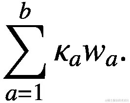 \sum \limits_{a=1}^b{\kappa}_a{w}_a.