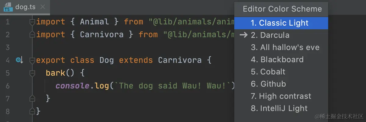 Find an action that toggles WebStorm settings and run from a popup.