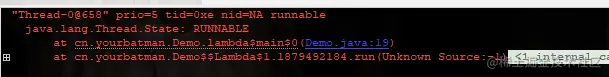 子线程当前状态为Runnable