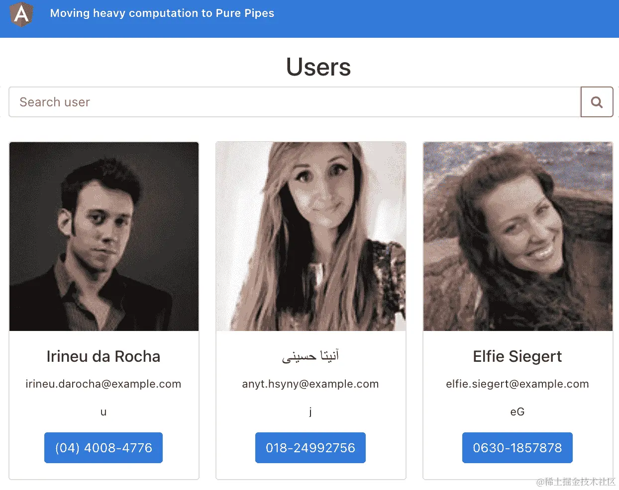 图 12.20 – 在 http://localhost:4200 上运行 using-pure-pipes 应用程序