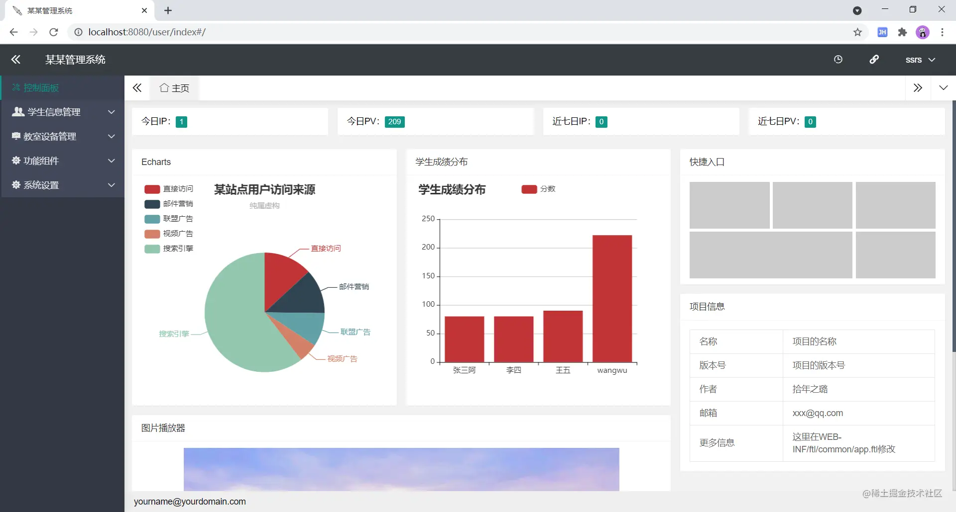 图：后台主页