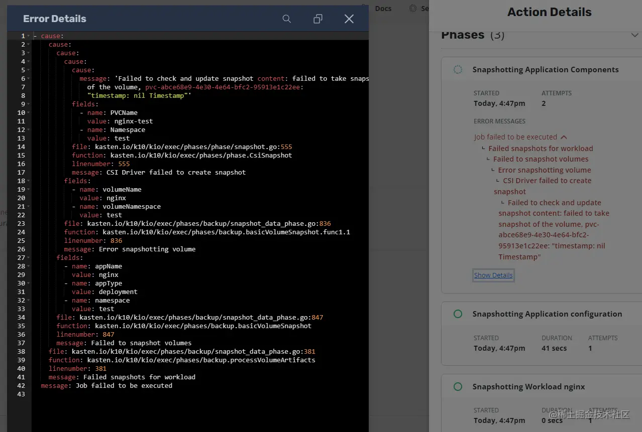 使用Kasten K10进行k8s备份和恢复介绍 官网地址：https//www.kasten.io/ 官方文档地址： 掘金