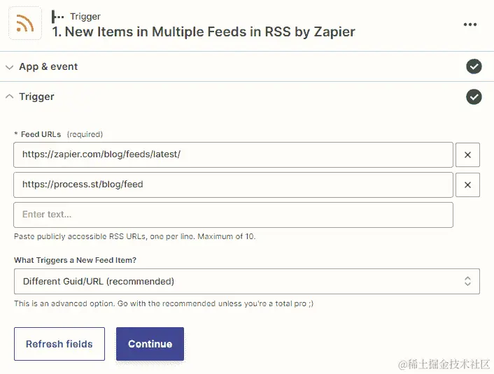 图 9.7 - 自定义多个 Feed 中的新项目触发事件的概览