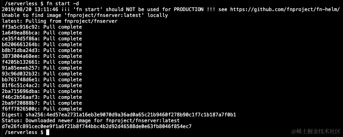 图 3.3：启动 Fn 服务器