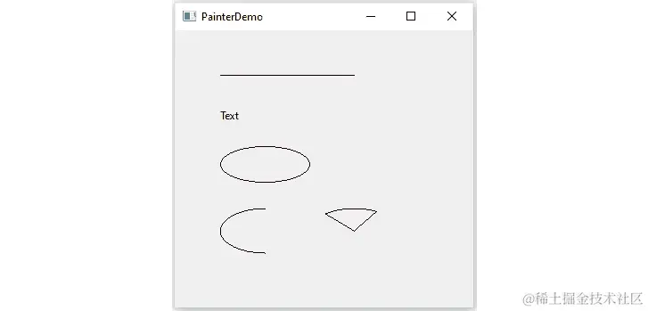 图 8.3 – 使用 QPainter 绘图示例的输出