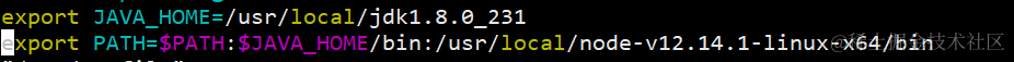 export PATH=JAVA_HOME/bin:/usr/local/node-v12.14.1-linux-x64/bin