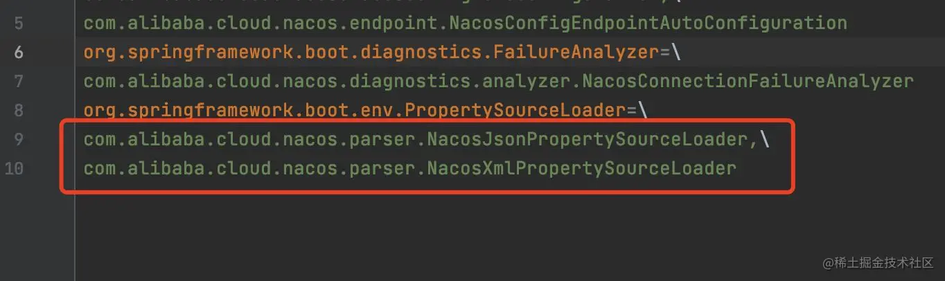 Nacos对于PropertySourceLoader的实现