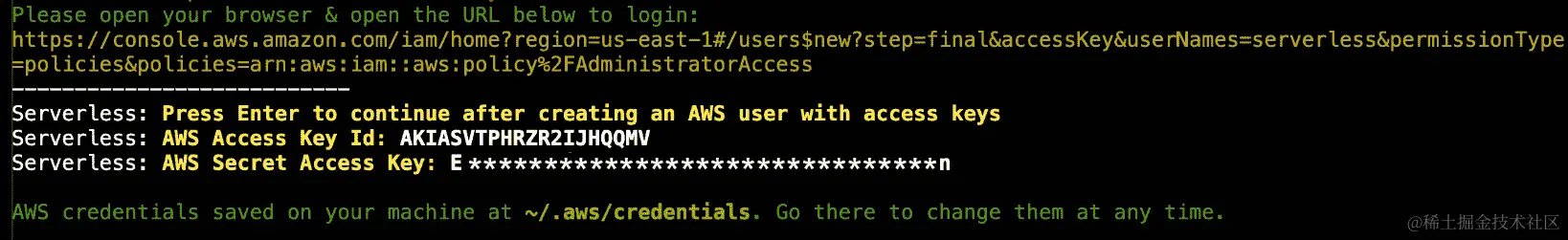 图 3.31：框架中的 AWS 凭据