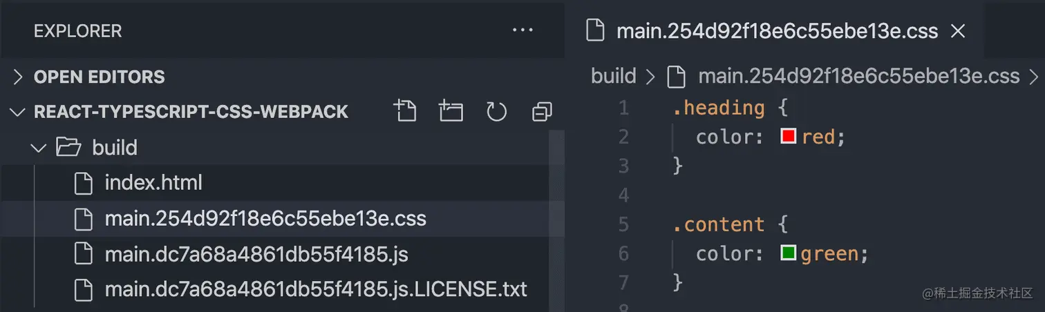 生产环境下的样式文件效果