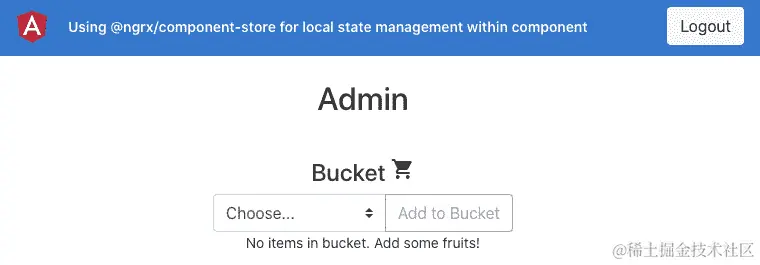 图 6.18 - ngrx-component-store 应用程序运行在 http://localhost:4200