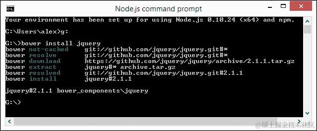 使用 Bower 安装 jQuery