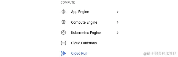 图 6.31：Cloud Run 的 GCP 菜单