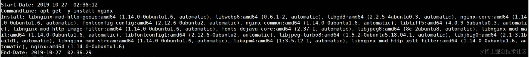 检查日志以验证 nginx 安装