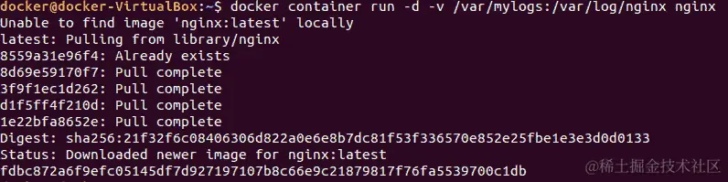 图 7.18：运行 docker run 命令的输出