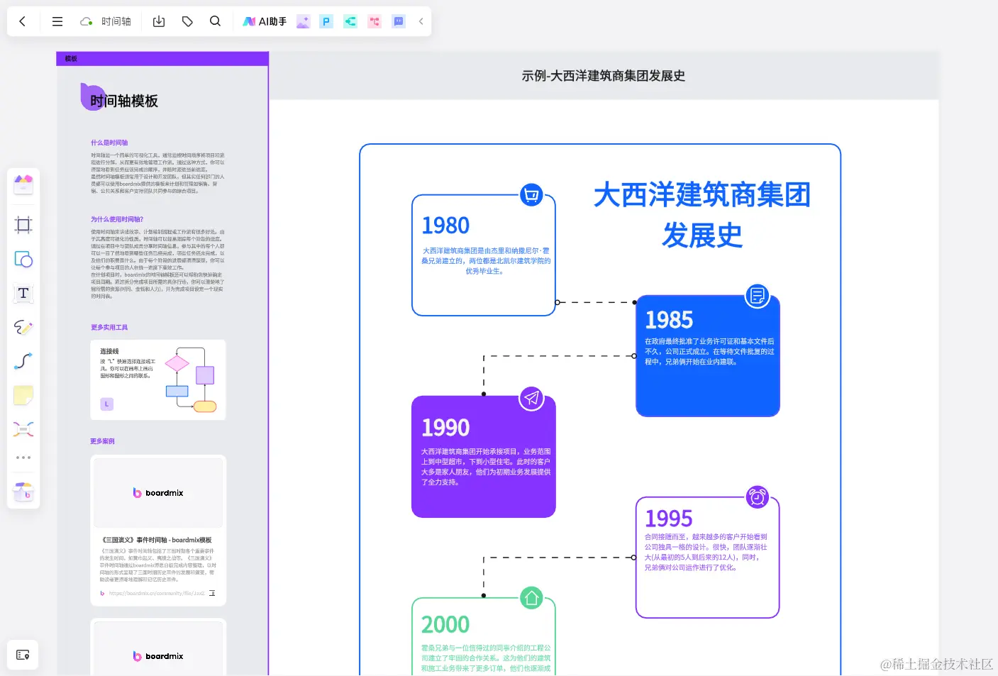 时间轴模板-来自boardmix模板中心