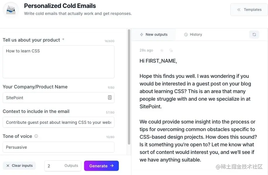 Guest post pitch generated by Jarvis AI