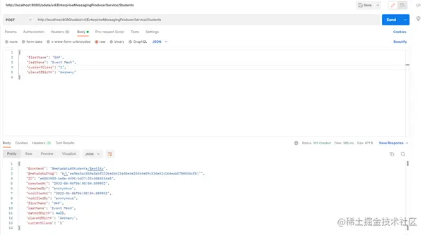 Post%20Request%20to%20Create%20a%20Student%20Record