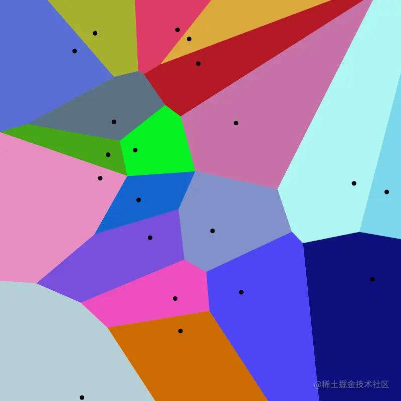 20个顶点构成的 Voronoi