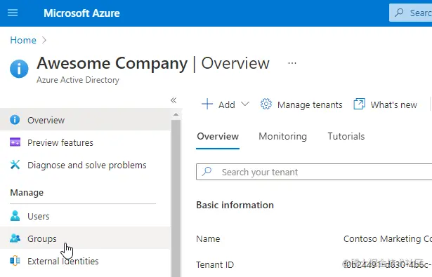 azure ad create group