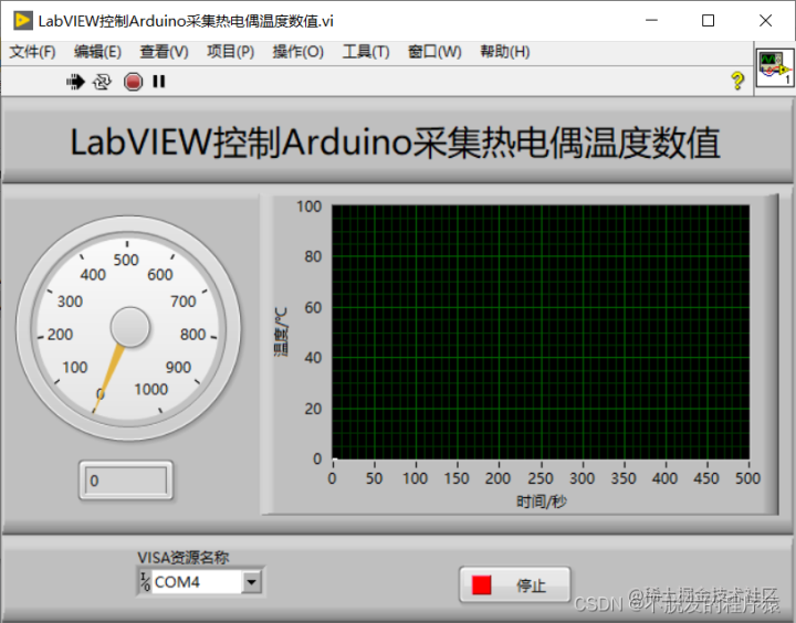 LabVIEW 控制 Arduino 采集热电偶温度数值（进阶篇—2）