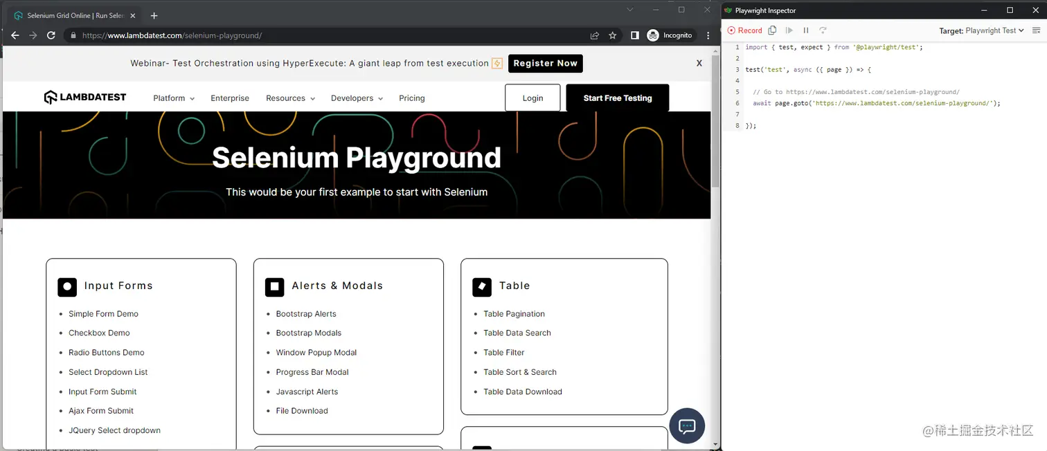LambdaTest’s Selenium Playground
