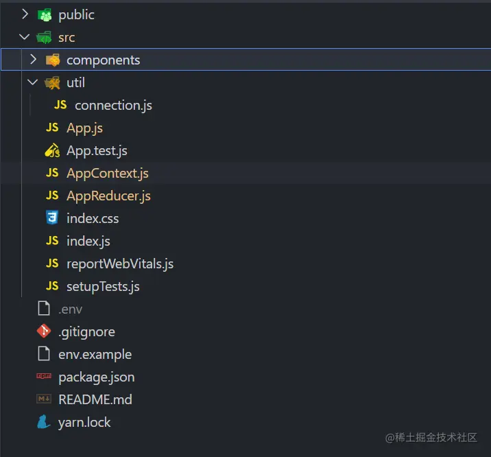 Screenshot of file tree for the Pokemon React app