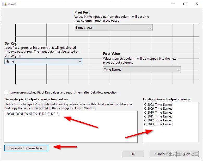 Generating output columns