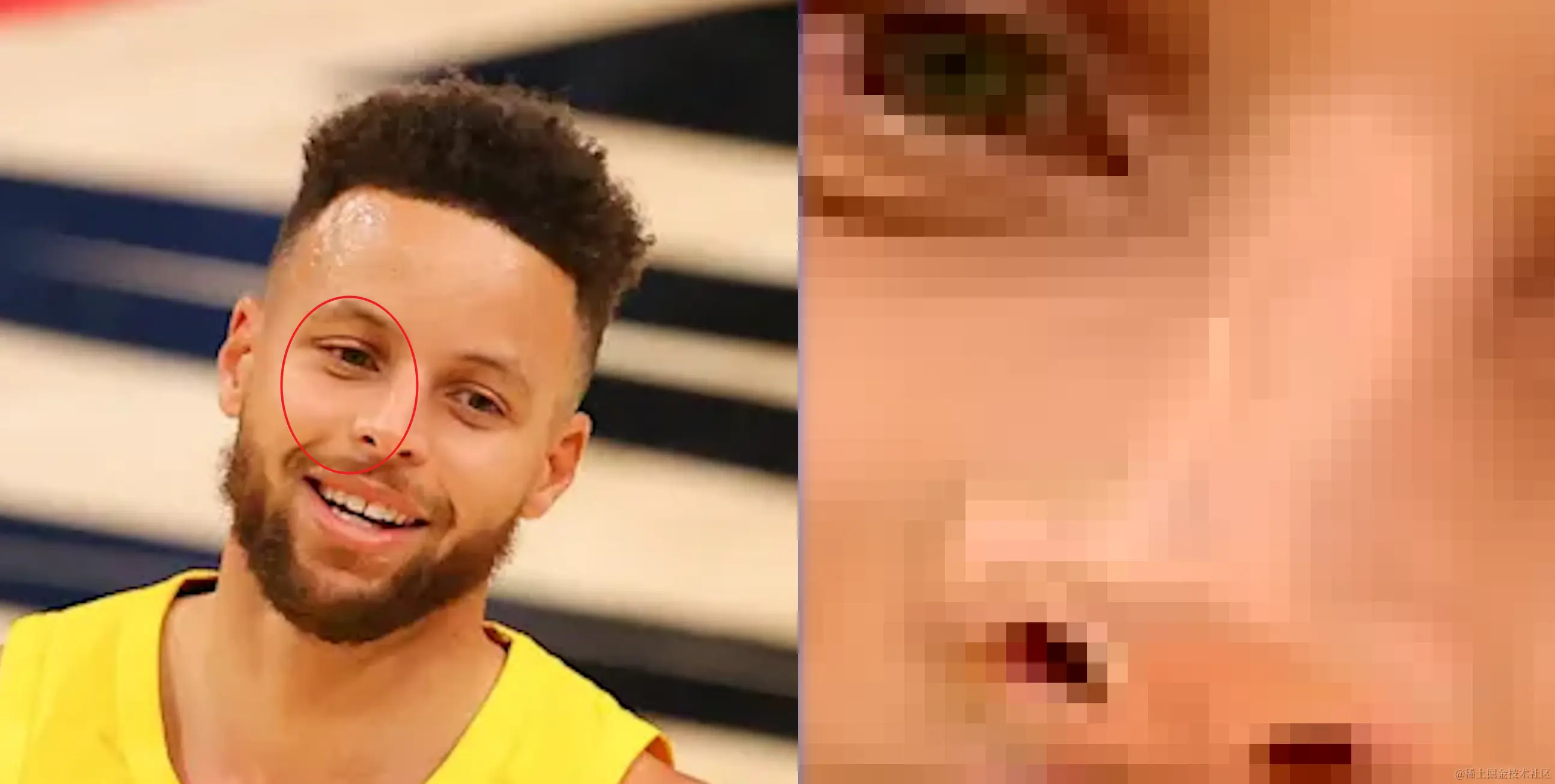 图A 右边为图片缩放到足够大