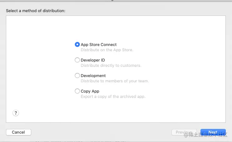 选择"App Store Connect"项