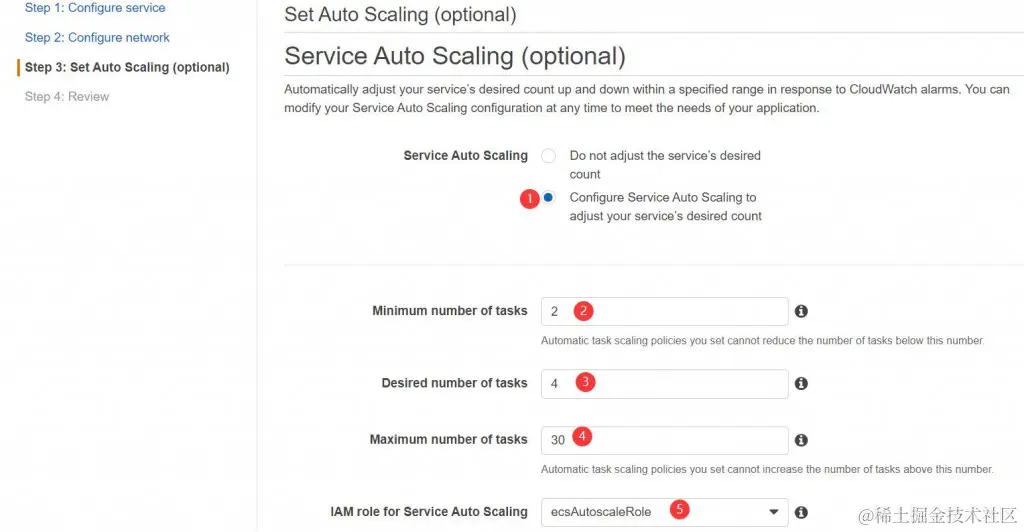 设定丛集服务的Auto Scaling的基本设定