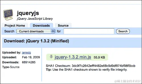 从 jQuery 网站下载