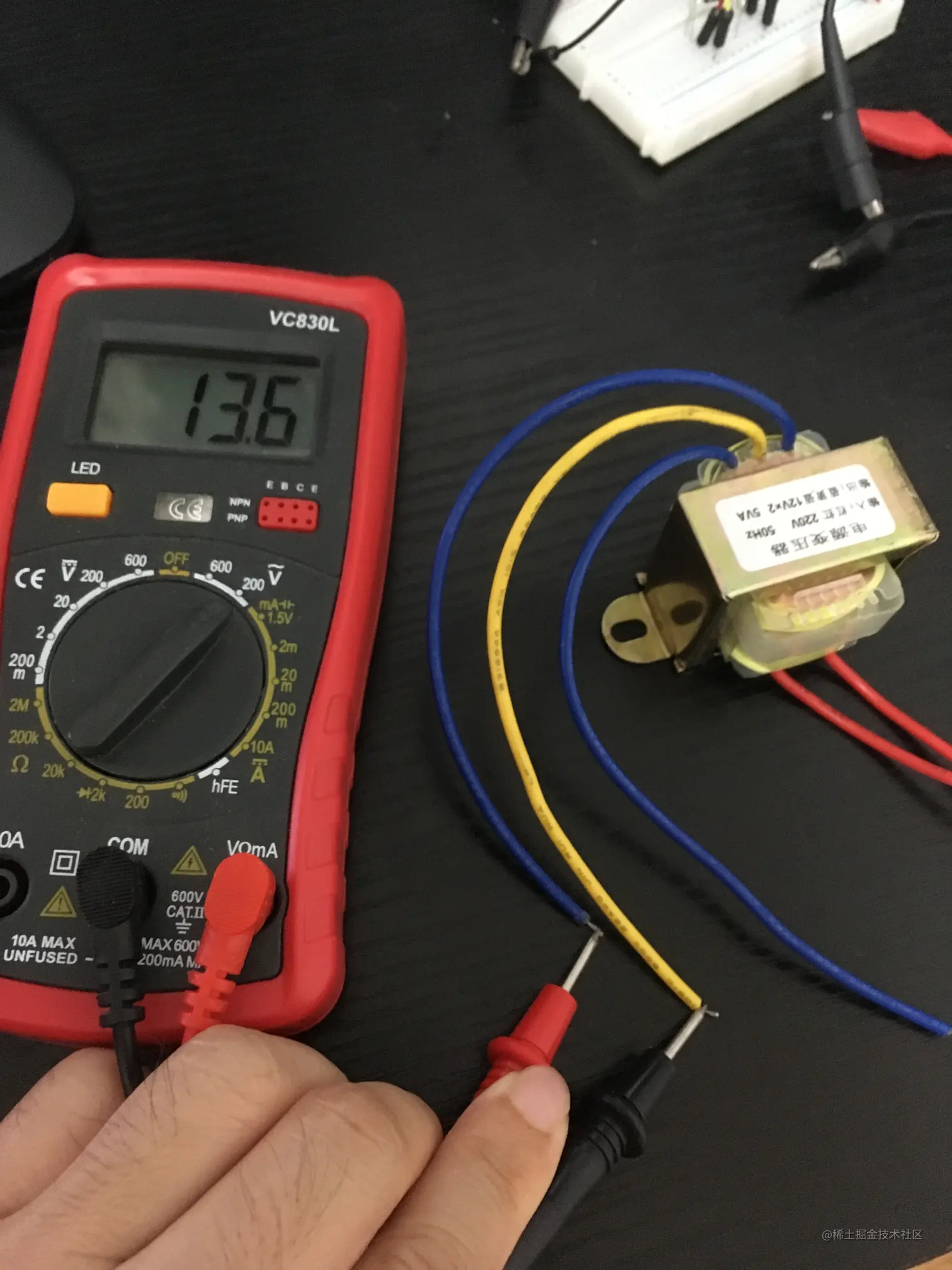 使用示波器学习变压器